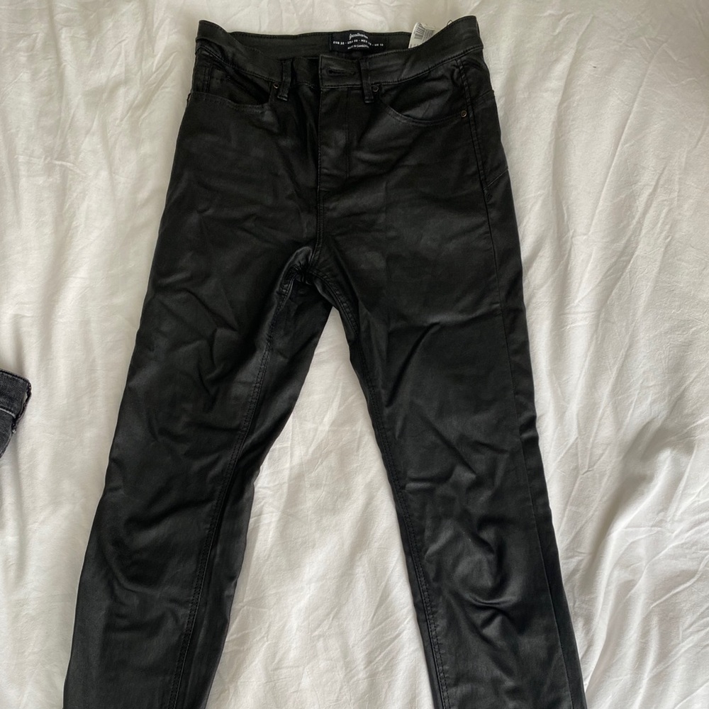 Stradivarius Faux Leather Skinny Jeans